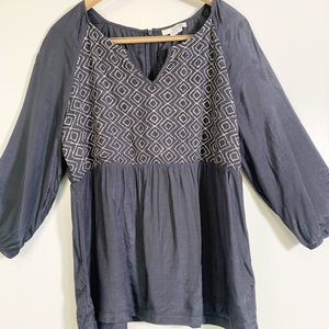 Boden Navy and White Blouse